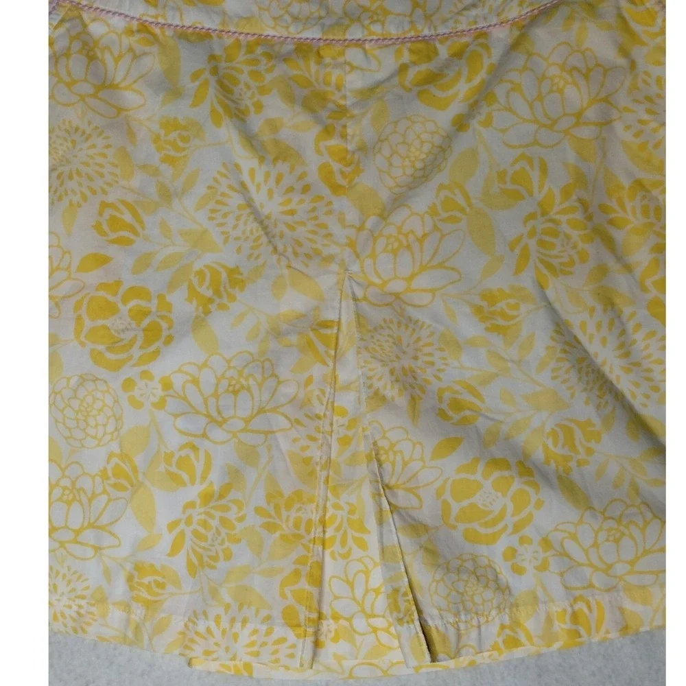 L.L.Bean Floral Skort Yellow White Cotton Blend‎ Casual Skirt Size 18 Petite